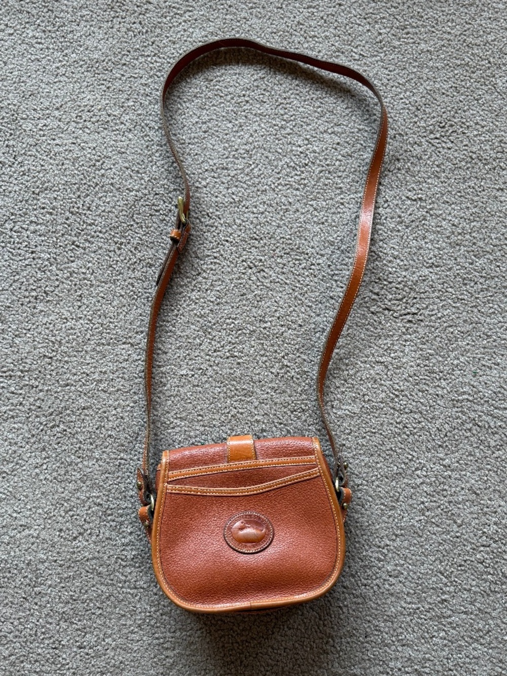 Rare Vintage Dooney & Bourke Tan Equestrian Tack Crossbody Saddle Bag